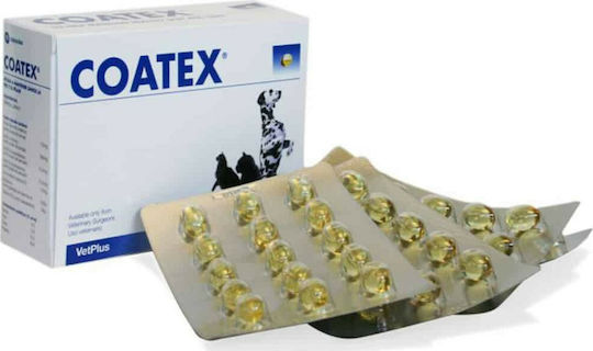 Vet Plus Coatex Συμπλήρωμα Διατροφής Σκύλου και Γάτας σε Κάψουλες 60caps για Δέρμα & Τρίχωμα