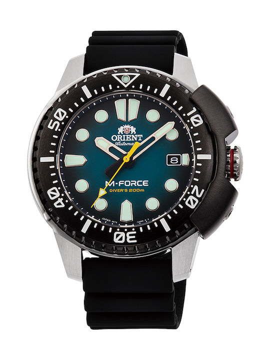 Orient Ρολόι M-force Diver’s με Καουτσούκ Λουράκι σε Μαύρο χρώμα