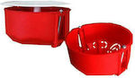 Eurolamp Surface-Mounted Electrical Box Branching for Plasterboard Φ104 in Red Color 151-21034