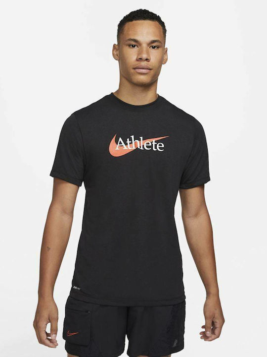 Nike Athlete Αθλητικό Ανδρικό T-shirt Dri-Fit Μαύρο με Στάμπα