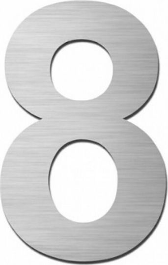 Grekon Νο 8 Placă cu Număr 8 în Argintiu Culoare 7cm 500/8