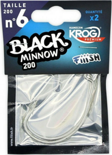 Fiiish Black Minnow Αγκίστρι Ψαρέματος Σετ 2τμχ No6