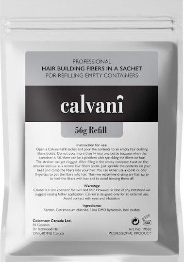 Calvani Color Refill for Hair Thinning Coverage with Keratin Hair Building Economy 56g