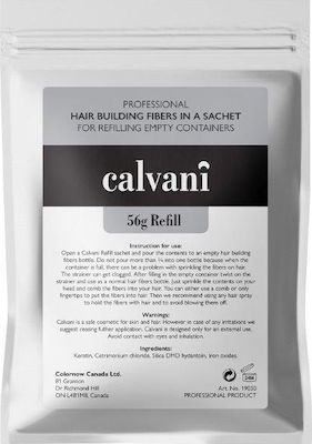 Calvani Hair Building Fibers Refill with Keratin Hair Building Economy Grey 56gr