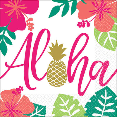 Party Napkins Aloha Multicolored 33x33cm. 16pcs