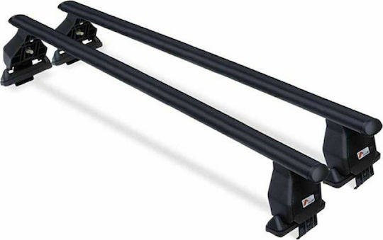 Menabo Car Roof Bars Steel 112cm for Citroen C4 5D 2004-2010 Set with Roof Rack Legs Black
