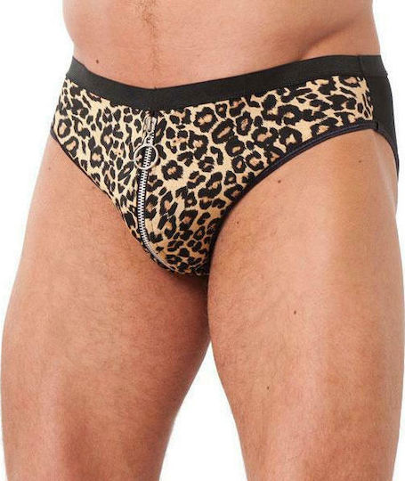 Rimba Amorable Slip with Zipper Herren Sexy Slip Leopard 1975
