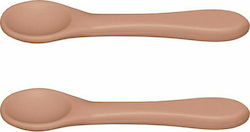 Babylivia Baby Set with Spoons made of Silicone 2pcs Muted Clay