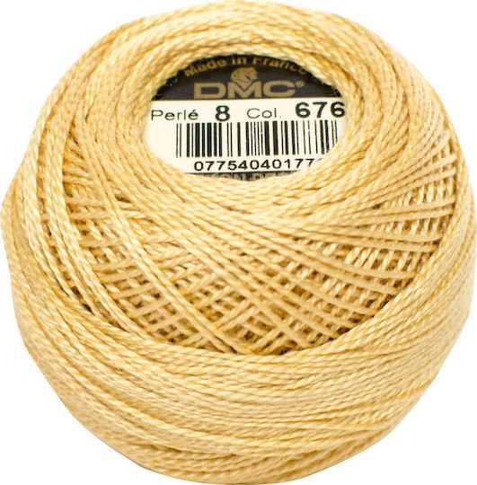 DMC Конец Бродерия Конец Cotton Perle No8 Памучна в Жълт цвят 87м