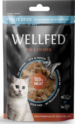 Pet Interest Wellfed Freeze Dried Λιχουδιές Σνακ Γάτας με Σολομό & Κοτόπουλο 24gr