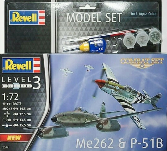 Revell Modellfigur Flugzeug 111 Teile im Maßstab 1:72 mit Kleber und Farben