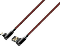 Ldnio LC421 Braided / Angle (90°) USB 2.0 Cable USB-C male - USB-A male Red 1m