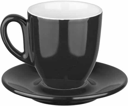 Lukanda Aroma Set of Cups Coffee Porcelain Black 300ml 6pcs