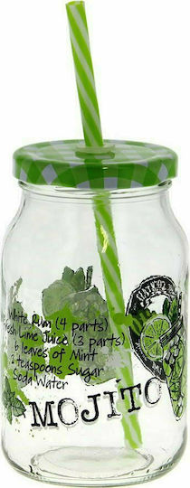 Cerve Mojito Set of Glasses Cocktail/Drinking made of Glass with straw 400ml 6pcs
