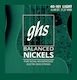 GHS Strings Balanced Nickels Set Single Strings Pure Nickel Bass 4 Pieces 40 Light