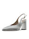 Paola Ferri Leather Pointed Toe Silver High Heels