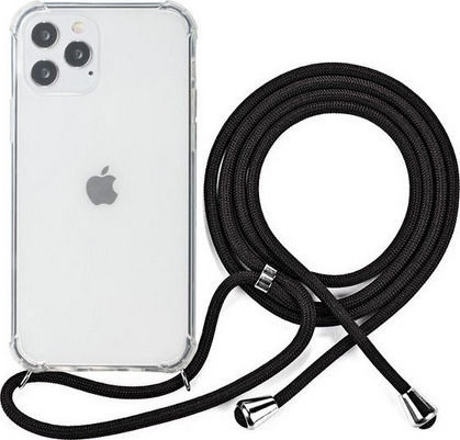 Back Cover Σιλικόνης 1mm με Λουράκι Διάφανο (iPhone 12 / 12 Pro)