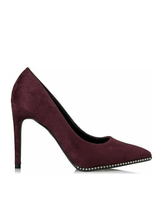 Pointed Toe Burgundy Heels V17-08105-39