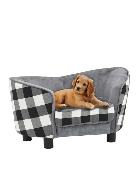 vidaXL Βελουτέ Elevated Dog Bed Gray 68x38cm. 170963