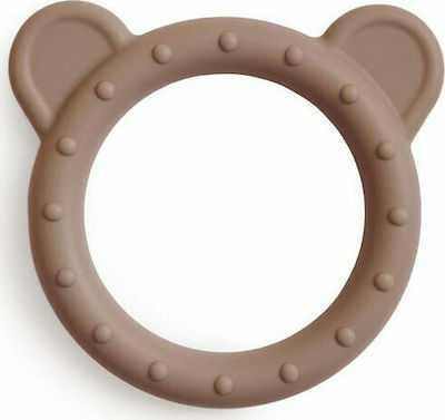 Mushie Bear Teething Ring made of Silicone for 0 m+ 1pcs