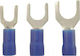 Adeleq Elektrischer Terminal Flachstecker mit Isolierung Φ4mm Blau (12-514254)