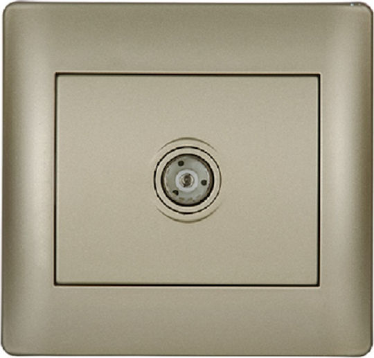 Elmark Rhyme TV Antenna Socket Aerial in Gold color 11252