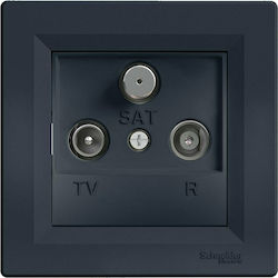 Schneider Electric Asfora TV, Satellite, and Radio Antenna Socket Terminal in Black color EPH3500171