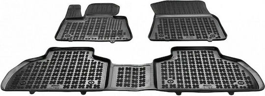 Rezaw Plast Set of Front and Rear Mats 3pcs Tray Type for BMW X7 G07 2018+ Black