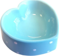 Happypet Polka Heart Μπολ Γάτας Φαγητού & Νερού Μπλε 160ml 16cm