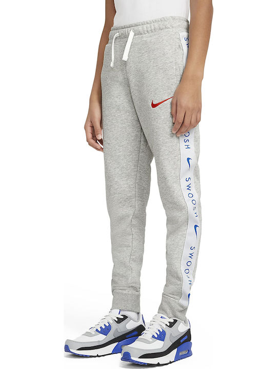 Nike Παιδικό Παντελόνι Φόρμας Γκρι Swoosh