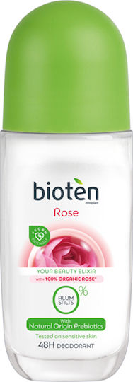 Bioten Rose 48h Дезодорант Your Beauty Elixir 0% Алуминиеви Соли 48h Натурален Дезодорант 48h Рол-он Без Алуминий 50ml