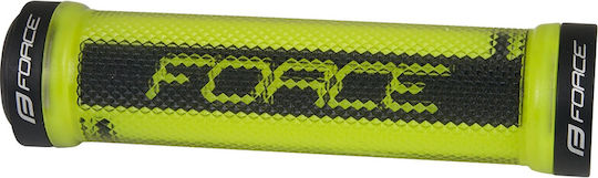 Force MTB Logo 382873 Mountain Χειρολαβές Ποδηλάτου σε Κίτρινο Χρώμα Lock-on από καουτσούκ
