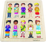 Wooden Kids Peg Puzzle Mix & Match Παιδάκια 30pcs Beleduc