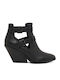 D-Flamingo Leder Stiefeletten Damen Schwarz