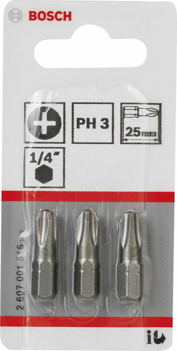 Bosch PH Screwdriver Bit PH3 XH 25mm 2607001515 x 3τμχ Skroutz.gr