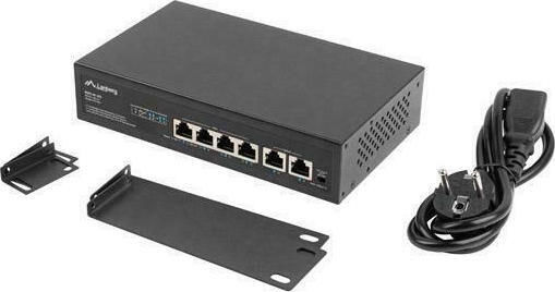 Lanberg RSFE-4P-2FE-60 Unmanaged L2 PoE+ Switch with 4 Gigabit (1Gbps) Ethernet Ports