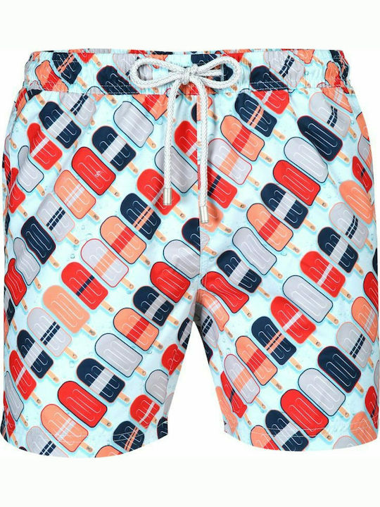 John Frank Ice Cream Men's Swimwear Shorts Multicolour with Patterns