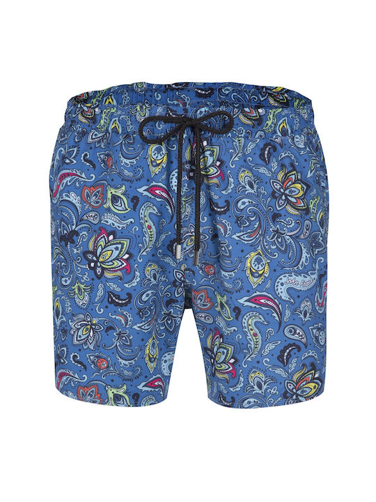 John Frank Seahorse Men's Swimwear Shorts Blue with Patterns