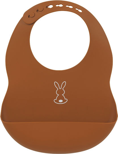 Nattou Wasserdicht Lätzchen Silikon mit Taste & Tasche Terracota