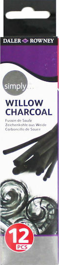 Daler Rowney Simply Acrylic Charcoal Κάρβουνο Ζωγραφικής 40gr 12τμχ
