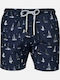Sail Costum De Baie Bărbați Pantaloni Scurți Albastru Marin Cu Modele