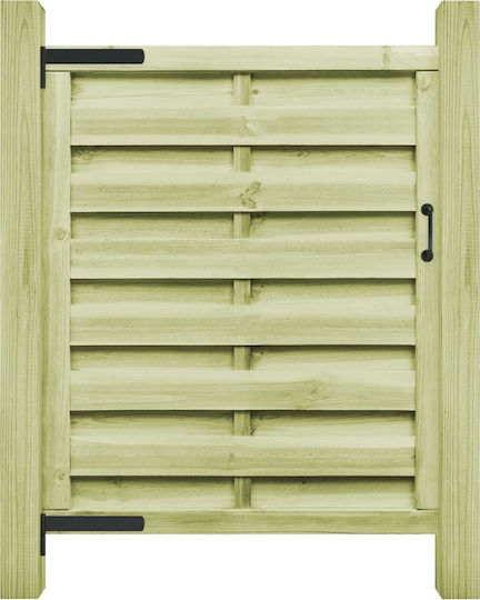 vidaXL Fence Gate Green from Impregnated Pine Wood Wooden Fence Gate in Beige Color 1.25x1.0m