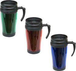 Summertiempo Glass Thermos Plastic Green 450ml with Handle 62281