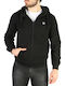 Sergio Tacchini Men's Sweatshirt Jacket with Hood and Pockets Black