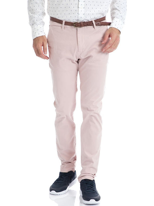 Scotch & Soda Men's Trousers Chino in Regular Fit Pink