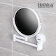 Bathlux Vergrößerung Runder Badezimmerspiegel aus Metall 39.5x39.5cm Weiß