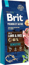 Brit Premium by Nature Adult Sensitive 15kg Hrană Uscată pentru Câini Adulți cu Miel și Orez