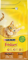 Purina Friskies Trockenfutter für erwachsene Katzen mit Huhn / Türkei / Gemüse 2kg