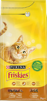 Purina Friskies Ξηρά Τροφή για Ενήλικες Γάτες με Κοτόπουλο / Γαλοπούλα / Λαχανικά 2kg