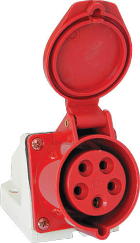 Elmark Female Industrial Type Socket Fixed Socket HT-115 Female 3P N E 16A 400V IP44 Red 37115